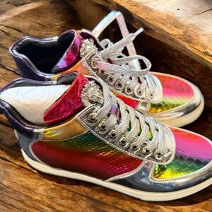 Encore Jeans Rainbow Holographic Sneakers
